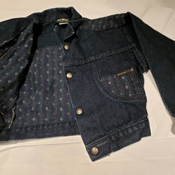 New Genuine Kids OshKosh'Bgosh Navy Denim Jean Jacket NWOT Toddler Girl USA - Picture 2 of 11